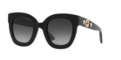 Gucci Sunglasses in Black Shiny-Grey Gradient | GUCCI GG0208S Black Shiny-Grey Gradient