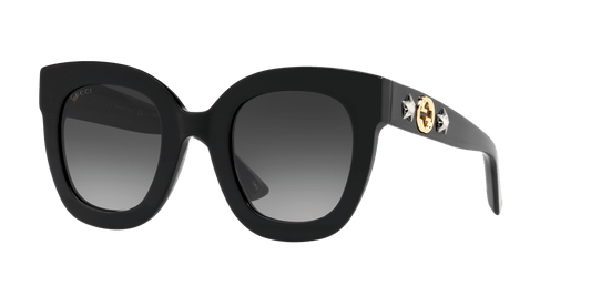 Gucci Sunglasses in Black Shiny-Grey Gradient | GUCCI GG0208S Black Shiny-Grey Gradient