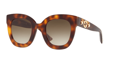 משקפי שמש של גוצ'י צב-חום גראד | GUCCI GG0208S Tortoise-Brown Grad