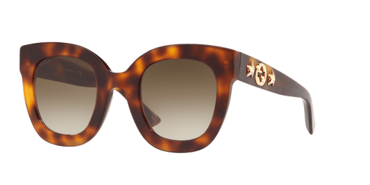 משקפי שמש של גוצ'י צב-חום גראד | GUCCI GG0208S Tortoise-Brown Grad