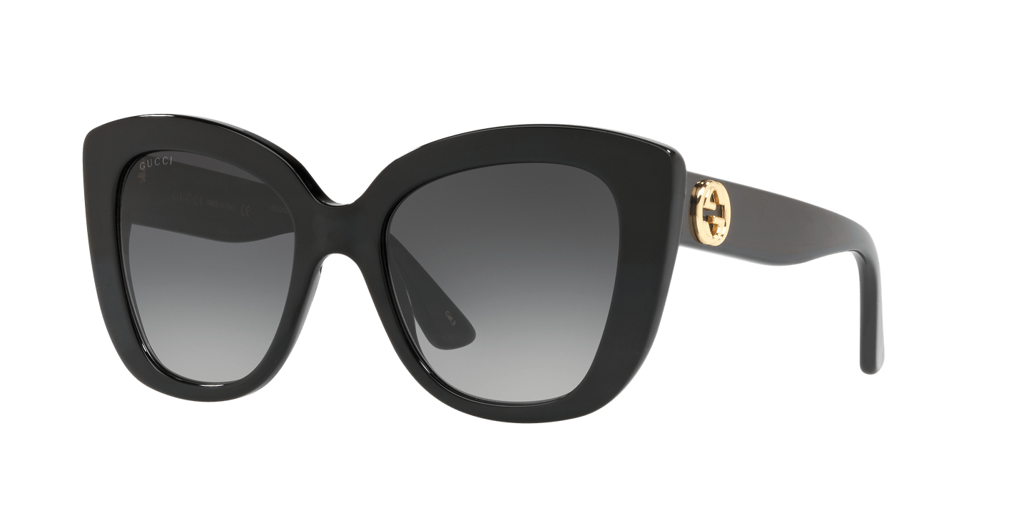 משקפי שמש של גוצ'י שיפוע שחור-אפור מבריק | GUCCI GG0327S Shiny Black-Grey Gradient