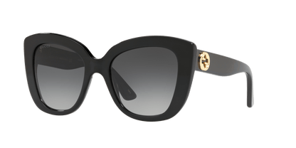 משקפי שמש של גוצ'י שיפוע שחור-אפור מבריק | GUCCI GG0327S Shiny Black-Grey Gradient