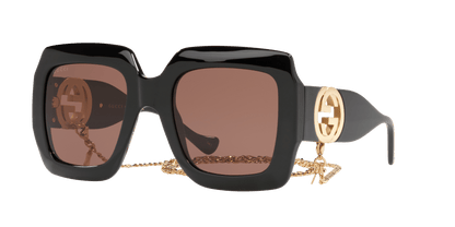 משקפי שמש של גוצ'י שחור-חום | GUCCI GG1022S Black-Brown