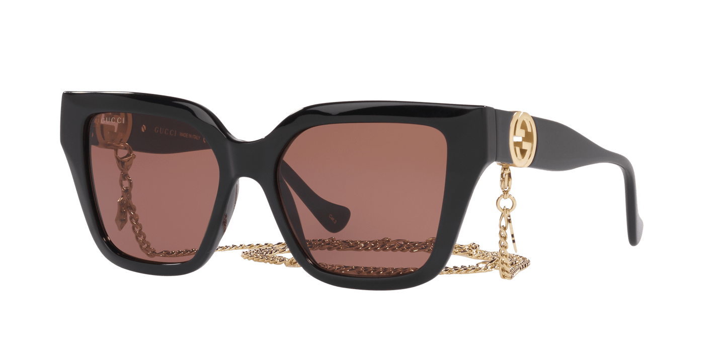 משקפי שמש של גוצ'י שחור-חום | GUCCI GG1023S Black-Brown