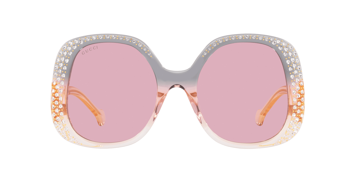משקפי שמש של גוצ'י שקופים אפור-ורוד | GUCCI GG1235S Transparent Grey-Pink