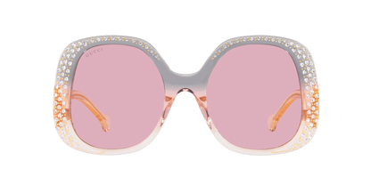 משקפי שמש של גוצ'י שקופים אפור-ורוד | GUCCI GG1235S Transparent Grey-Pink