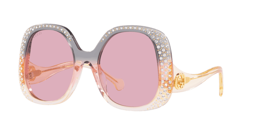 משקפי שמש של גוצ'י שקופים אפור-ורוד | GUCCI GG1235S Transparent Grey-Pink