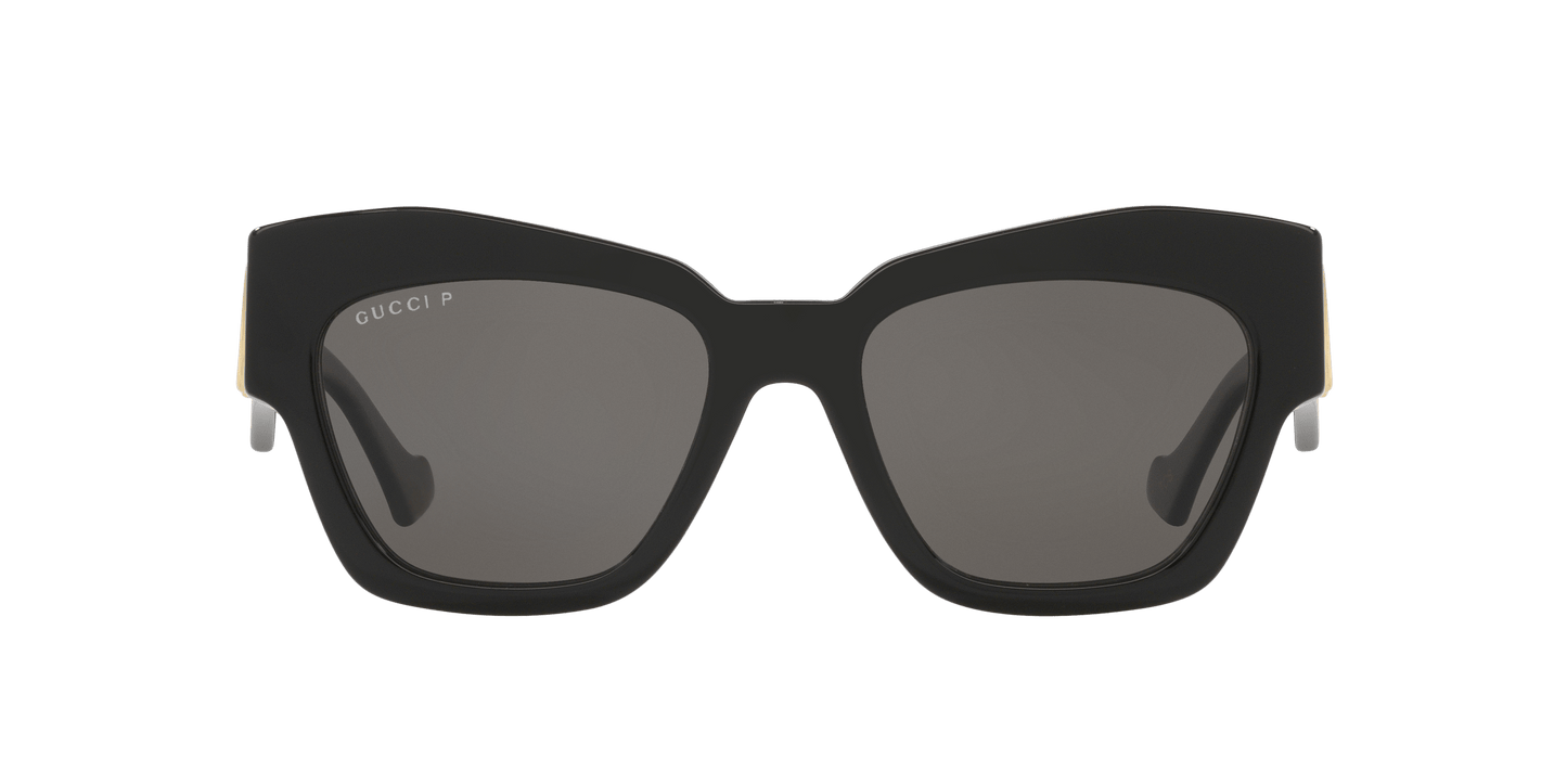 משקפי שמש של גוצ'י שחור מבריק-אפור | GUCCI GG1422S Black Shiny-Grey
