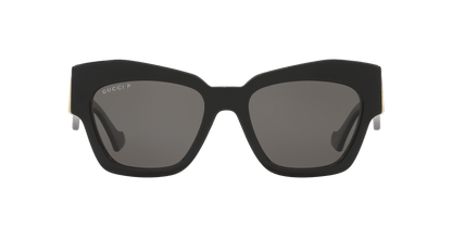 משקפי שמש של גוצ'י שחור מבריק-אפור | GUCCI GG1422S Black Shiny-Grey