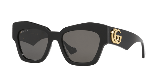משקפי שמש של גוצ'י שחור מבריק-אפור | GUCCI GG1422S Black Shiny-Grey