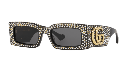 משקפי שמש של גוצ'י שחור מבריק – אפור | GUCCI GG1425S Black Shiny-Grey