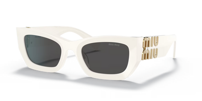 משקפי שמש מיו מיו לבן-אפור | MIU MIU MU 09WS Runway White-Grey