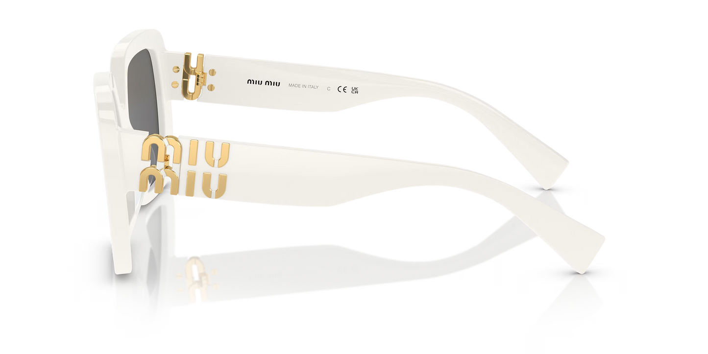 משקפי שמש מיו מיו לבן-אפור | MIU MIU MU 10YS White-Grey