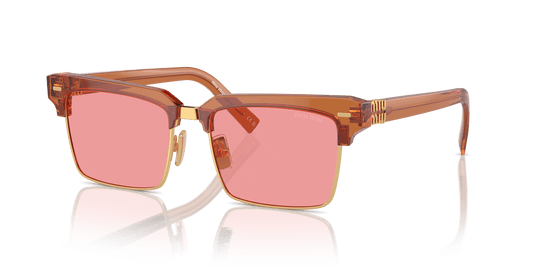 משקפי שמש של מיו מיו קרמל שקוף-ורוד | MIU MIU MU 10ZS Caramel Trasparent-Pink
