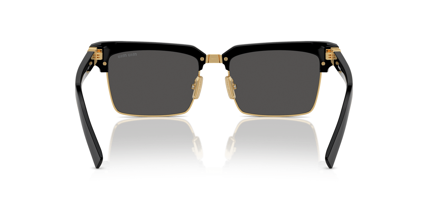 משקפי שמש של Miu Miu בצבע שחור-אפור כהה | MIU MIU MU 10ZS Black-Dark Grey