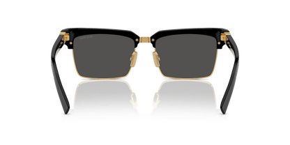 משקפי שמש של Miu Miu בצבע שחור-אפור כהה | MIU MIU MU 10ZS Black-Dark Grey