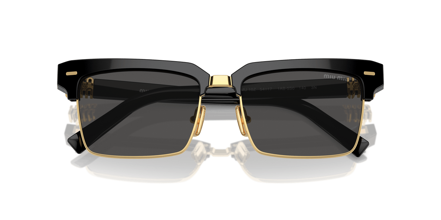 משקפי שמש של Miu Miu בצבע שחור-אפור כהה | MIU MIU MU 10ZS Black-Dark Grey
