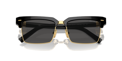 משקפי שמש של Miu Miu בצבע שחור-אפור כהה | MIU MIU MU 10ZS Black-Dark Grey