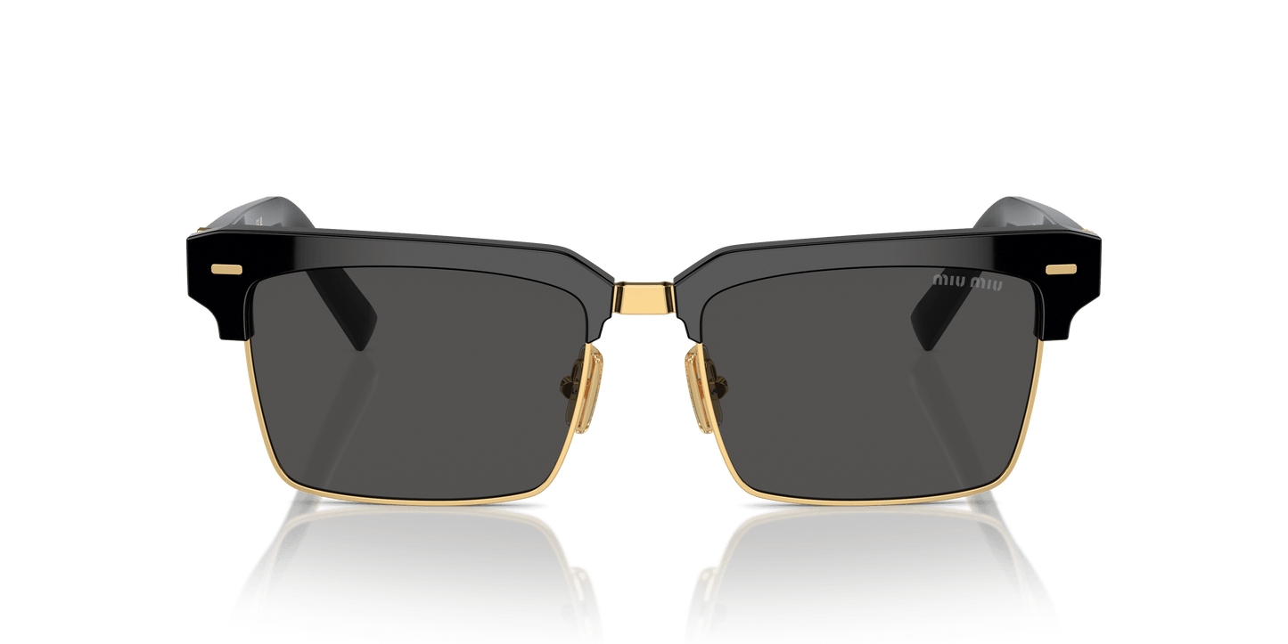 משקפי שמש של Miu Miu בצבע שחור-אפור כהה | MIU MIU MU 10ZS Black-Dark Grey