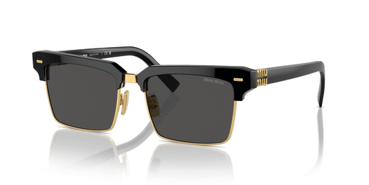 משקפי שמש של Miu Miu בצבע שחור-אפור כהה | MIU MIU MU 10ZS Black-Dark Grey