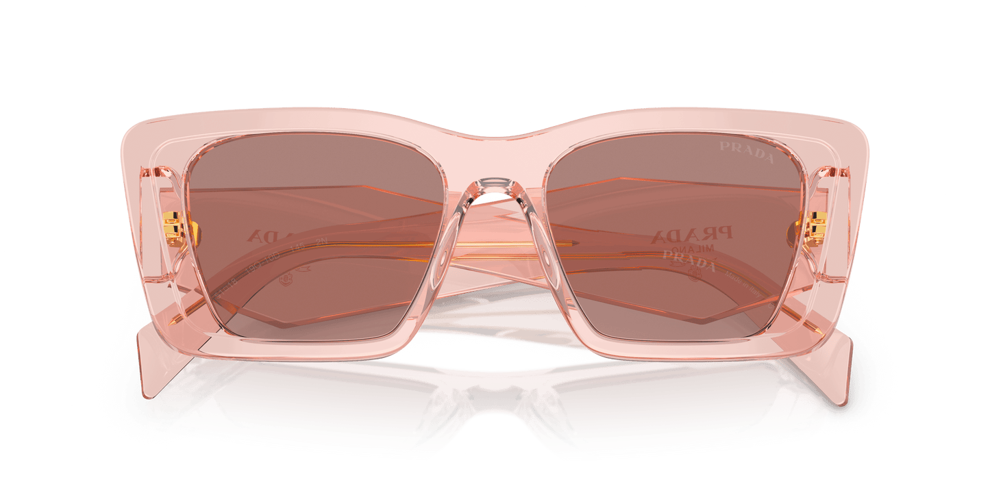 Prada Sunglasses Transparent Peach-Light Brown | PRADA PR 08YS Transparent Peach-Light Brown
