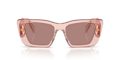 Prada Sunglasses Transparent Peach-Light Brown | PRADA PR 08YS Transparent Peach-Light Brown