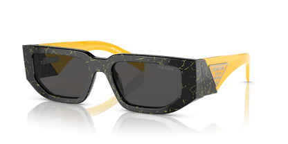 Prada Sunglasses Black Yellow Marble-Dark Grey | PRADA PR 09ZS Black Yellow Marble-Dark Grey