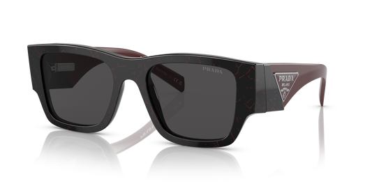 Prada PR 10ZS Black Etruscan Marble-Dark Grey Sunglasses