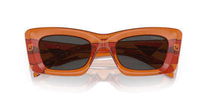 Prada Crystal Orange-Dark Grey Sunglasses | PRADA PR 13ZS Crystal Orange-Dark Grey