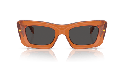 Prada Crystal Orange-Dark Grey Sunglasses | PRADA PR 13ZS Crystal Orange-Dark Grey