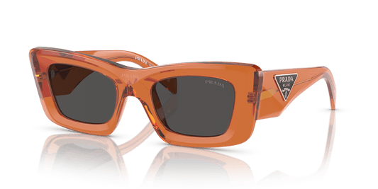 Prada Crystal Orange-Dark Grey Sunglasses | PRADA PR 13ZS Crystal Orange-Dark Grey