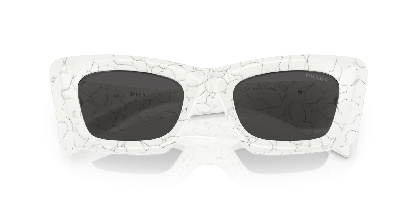 Prada Sunglasses Matte White Marble-Dark Grey | PRADA PR 13ZS Matte White Marble-Dark Grey