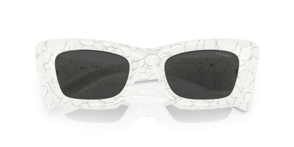 Prada Sunglasses Matte White Marble-Dark Grey | PRADA PR 13ZS Matte White Marble-Dark Grey
