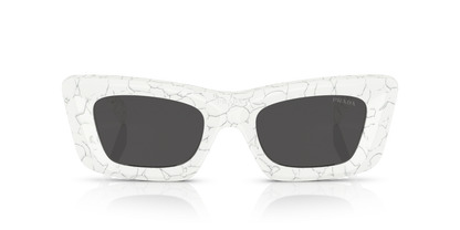 Prada Sunglasses Matte White Marble-Dark Grey | PRADA PR 13ZS Matte White Marble-Dark Grey