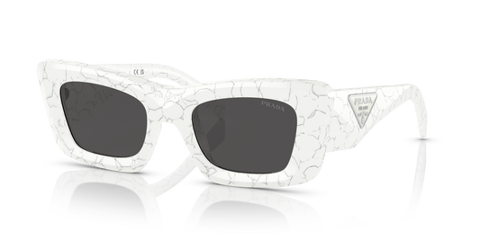 Prada Sunglasses Matte White Marble-Dark Grey | PRADA PR 13ZS Matte White Marble-Dark Grey