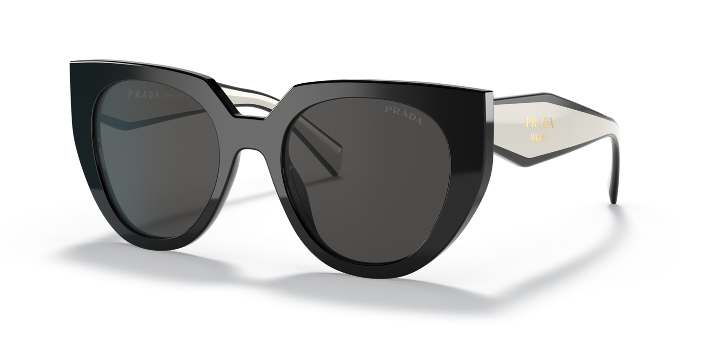 Prada Sunglasses Black/Talc-Dark Grey | PRADA PR 14WS Black/Talc-Dark Grey
