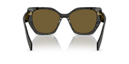 Prada Sunglasses Black/Yellow Marble-Dark Brown | PRADA PR 19ZS Black/Yellow Marble-Dark Brown