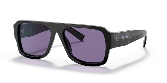 Prada PR 22YS Black-Violet Mirror Internal Silver Sunglasses