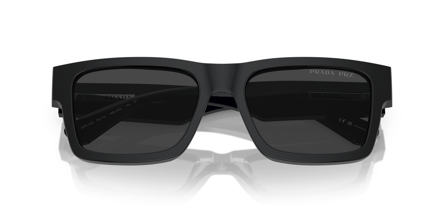 משקפי שמש פראדה שחור מקוטב שחור | Prada PR 25ZS Black-Polarized Black