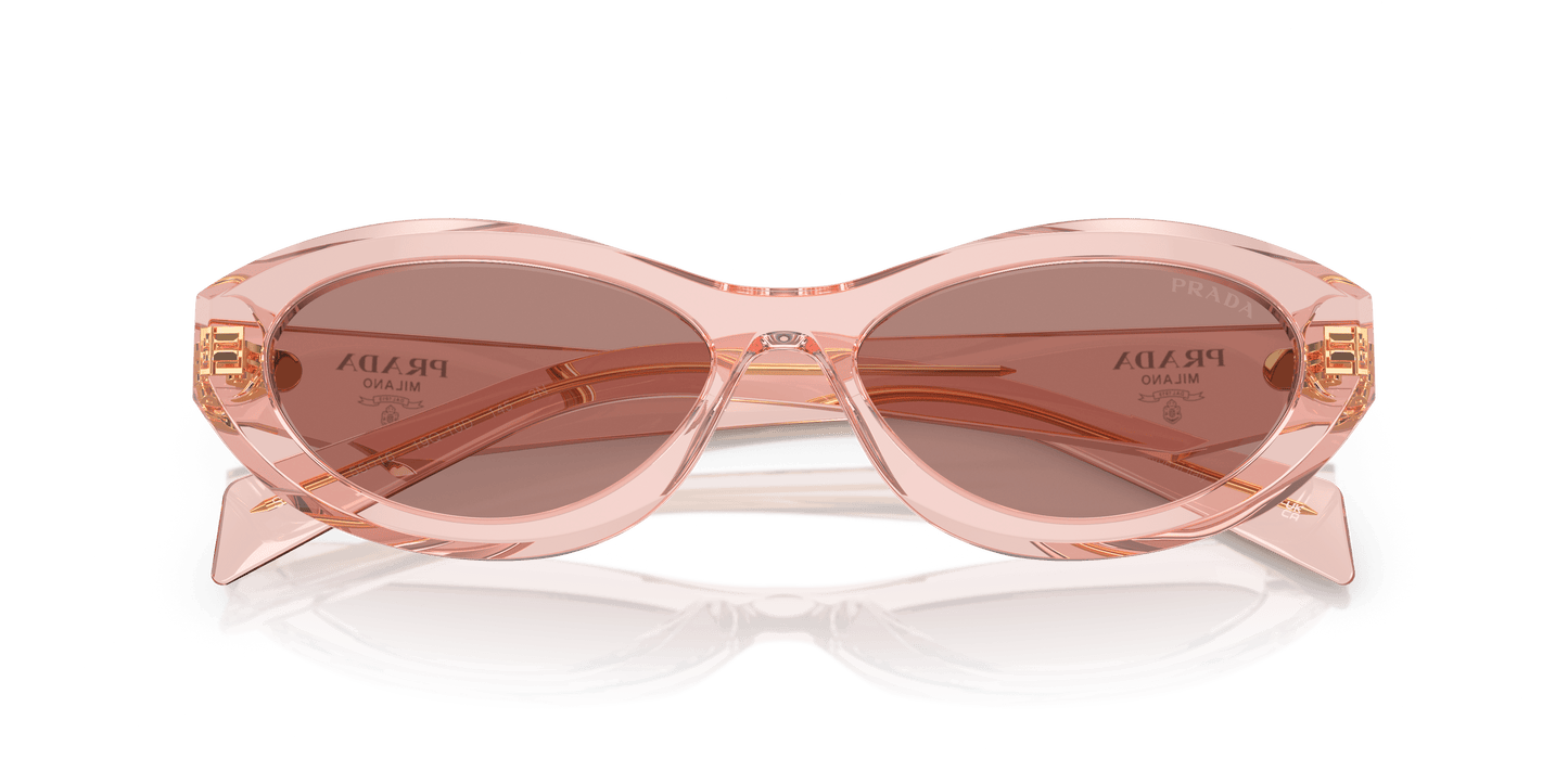 Prada Sunglasses Transparent Peach-Light Brown | PRADA PR 26ZS Transparent Peach-Light Brown