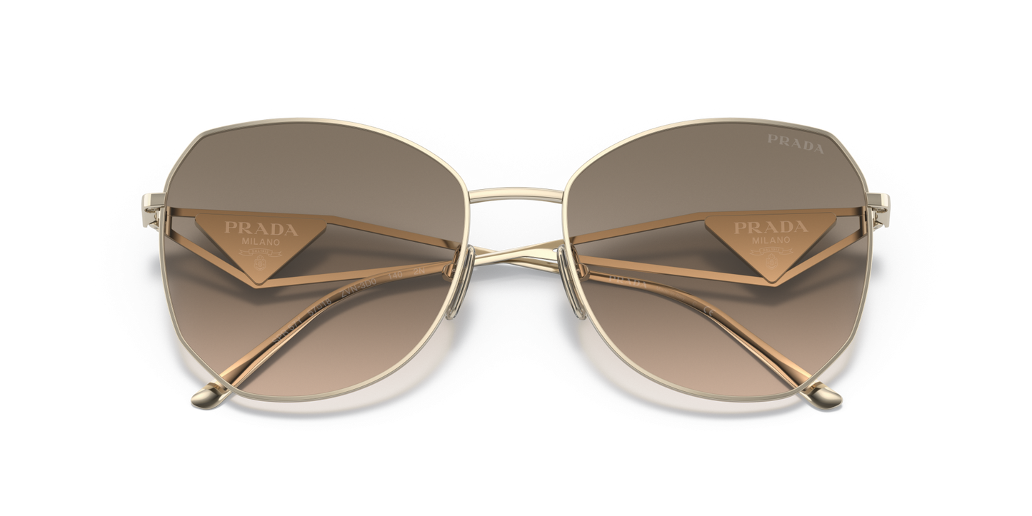 Prada Sunglasses Pale Gold-Light Brown Gradient Light Grey | PRADA PR 57YS Pale Gold-Light Brown Gradient Light Grey