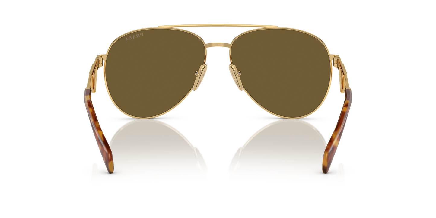 Prada Sunglasses Gold-Dark Brown | PRADA PR 73ZS Gold-Dark Brown