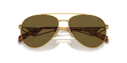 Prada Sunglasses Gold-Dark Brown | PRADA PR 73ZS Gold-Dark Brown