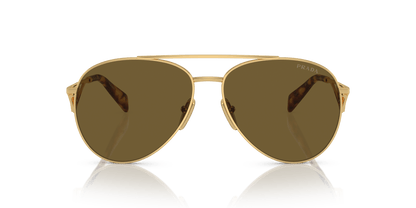 Prada Sunglasses Gold-Dark Brown | PRADA PR 73ZS Gold-Dark Brown