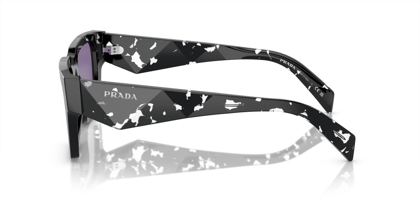 Prada Sunglasses Tortoise Black Crystal-Violet Mirror Internal Silver | Prada PR A06S Tortoise Black Crystal-Violet Mirror Internal Silver