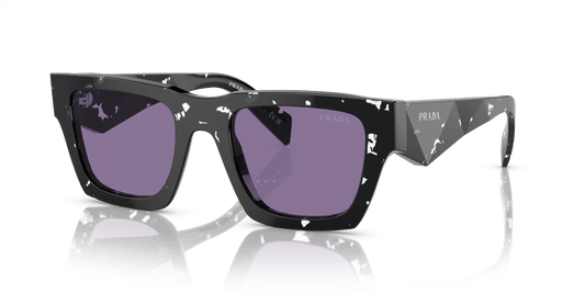 Prada Sunglasses Tortoise Black Crystal-Violet Mirror Internal Silver | Prada PR A06S Tortoise Black Crystal-Violet Mirror Internal Silver