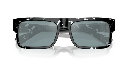 Prada PR A10S Havana Black Transparent-Light Blue Mirror Silver Sunglasses