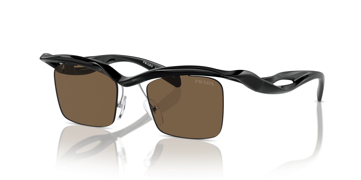 Prada Sunglasses Black-Dark Brown | Prada PR A15S Black-Dark Brown