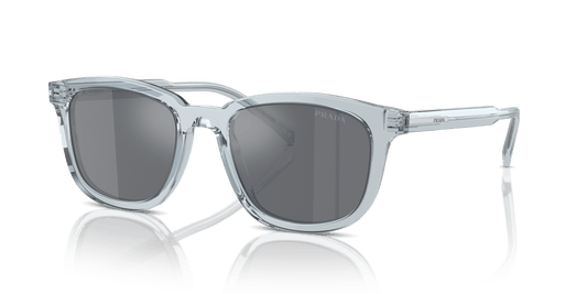 Prada Sunglasses Transparent Azure-Dark Grey Flash Silver | Prada PR A21S Transparent Azure-Dark Grey Flash Silver