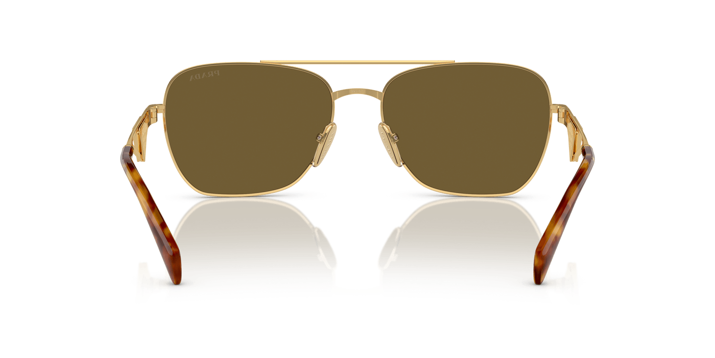 Prada Sunglasses Gold-Dark Brown | PRADA PR A50S Gold-Dark Brown